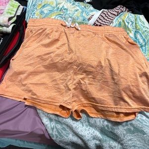 Large orange jersey material (these shorts are soooo comfy!)